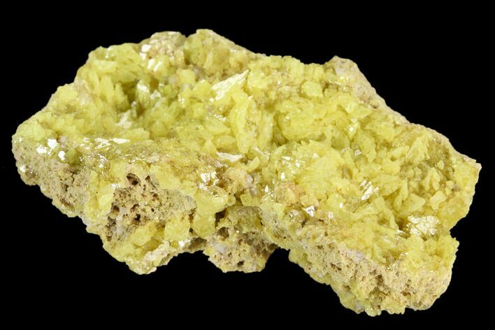 Sulfur Crystal Cluster on Matrix - Nevada #129731